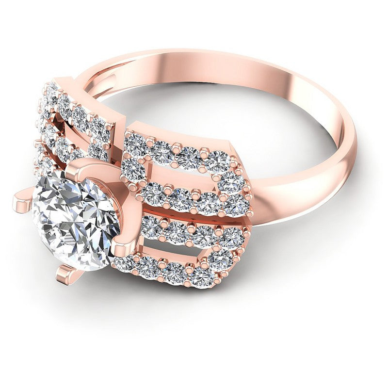 Round Diamonds 1.00CT Engagement Ring in 18KT Rose Gold
