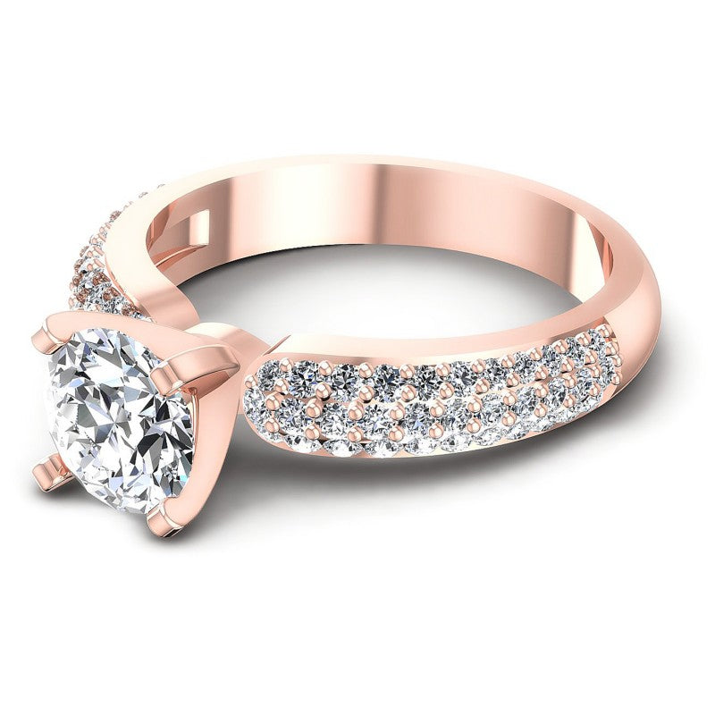 Round Diamonds 0.85CT Engagement Ring in 18KT Rose Gold