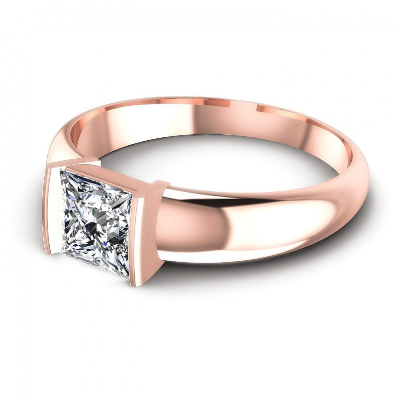Princess Diamonds 0.35CT Solitaire Ring in 18KT Rose Gold