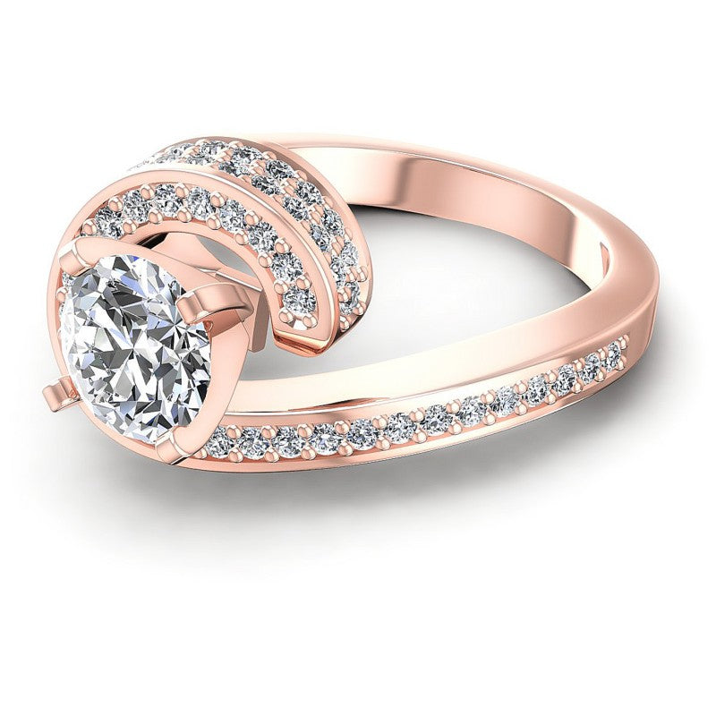 Round Diamonds 0.95CT Engagement Ring in 18KT Rose Gold