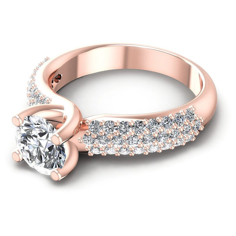 Round Diamonds 1.20CT Engagement Ring in 18KT Rose Gold