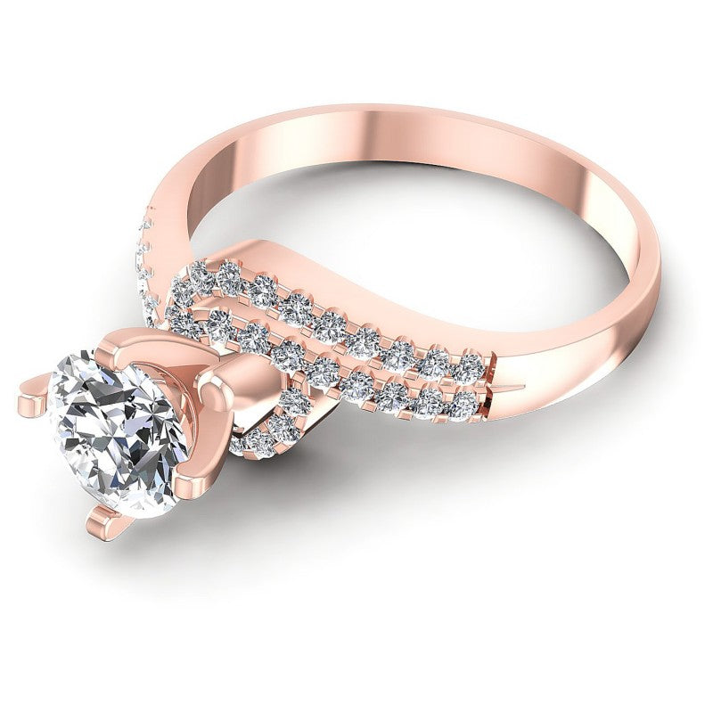 Round Diamonds 0.75CT Engagement Ring in 18KT Rose Gold