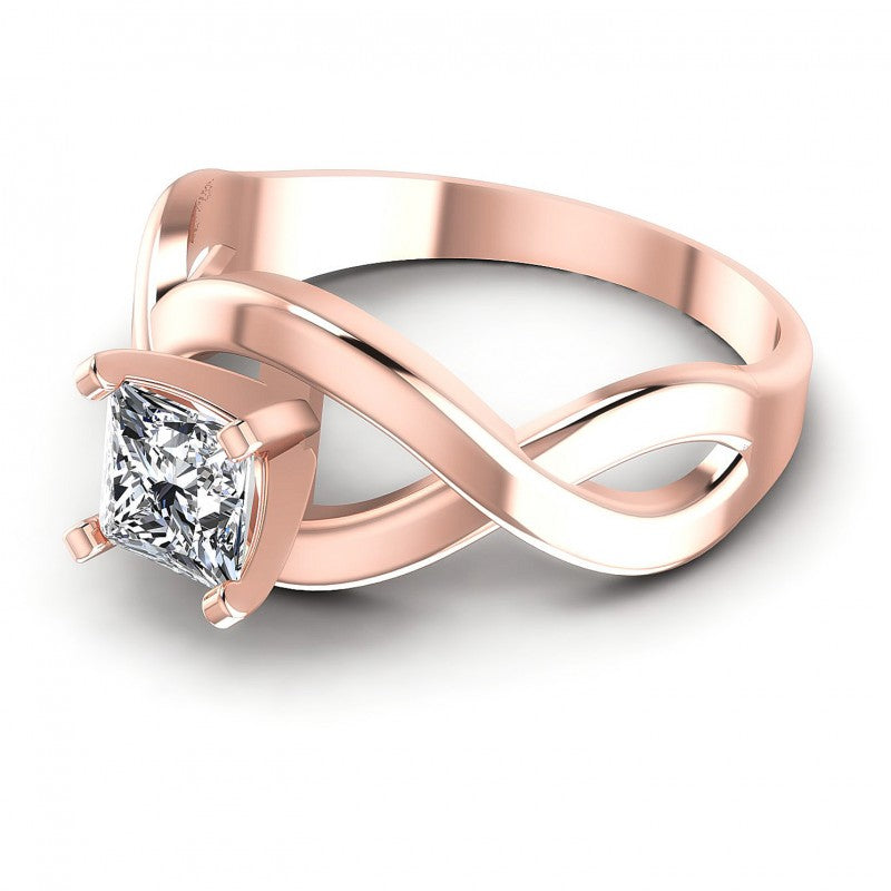 Princess Diamonds 0.35CT Solitaire Ring in 18KT Rose Gold