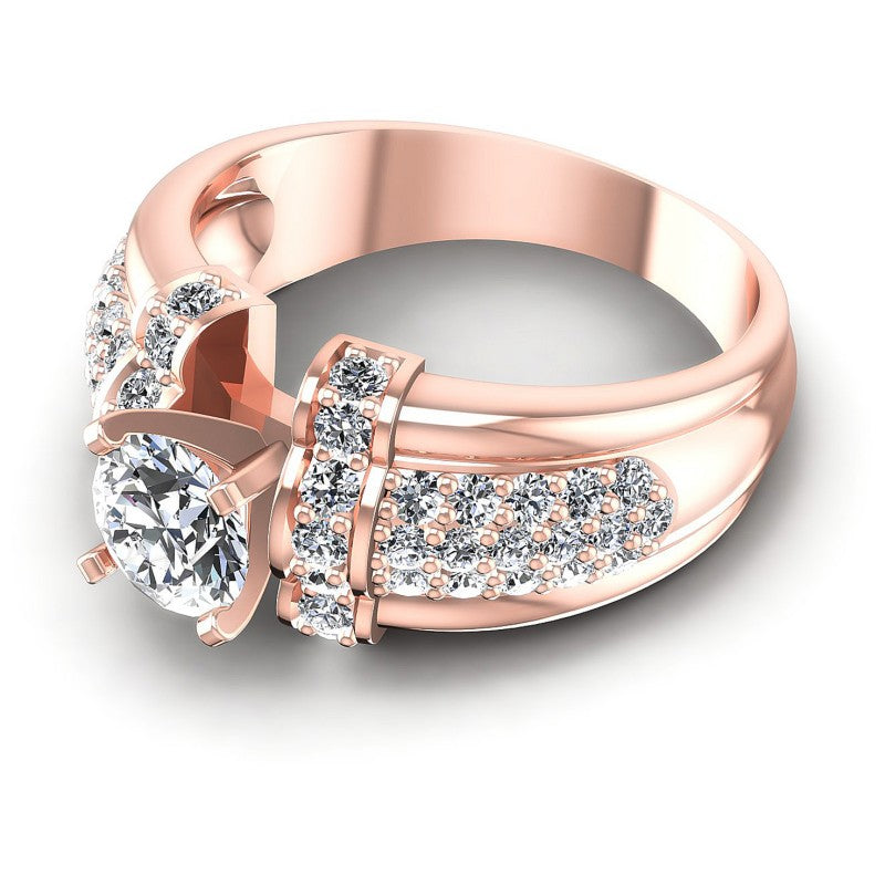 Round Diamonds 1.05CT Engagement Ring in 18KT Rose Gold