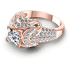 Princess and Round Diamonds 1.30CT Engagement Ring in 18KT Rose Gold