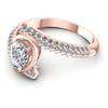 Round and Pear Diamonds 0.85CT Engagement Ring in 18KT Rose Gold