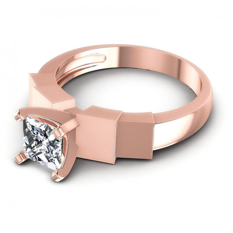 Princess Diamonds 0.35CT Solitaire Ring in 18KT Rose Gold