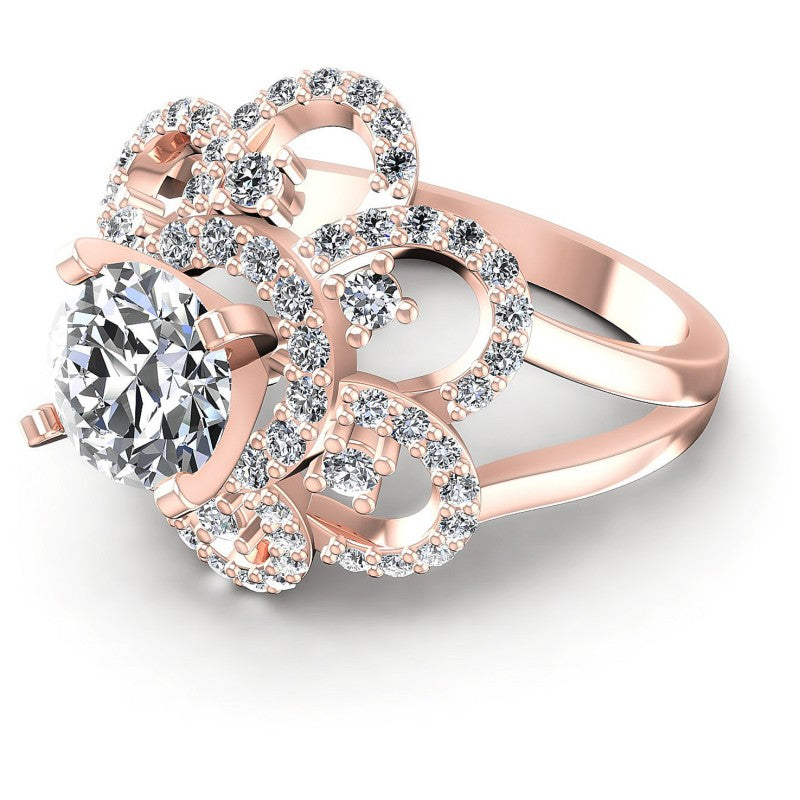Round Diamonds 1.15CT Engagement Ring in 18KT Rose Gold