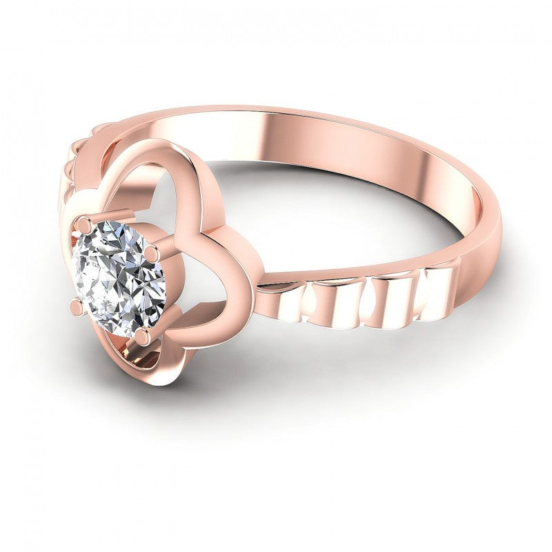 Round Diamonds 0.35CT Solitaire Ring in 18KT Rose Gold