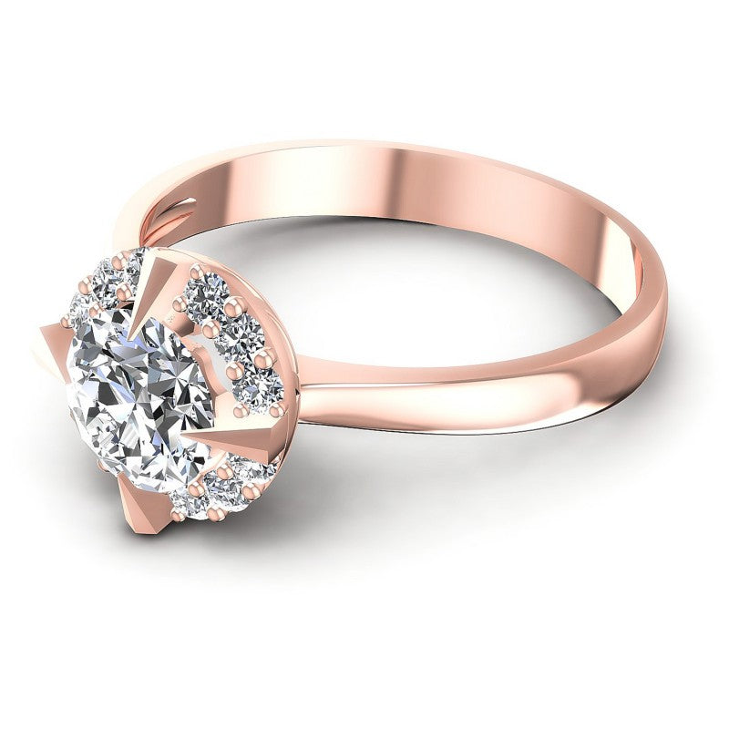 Round Diamonds 0.60CT Halo Ring in 18KT Rose Gold