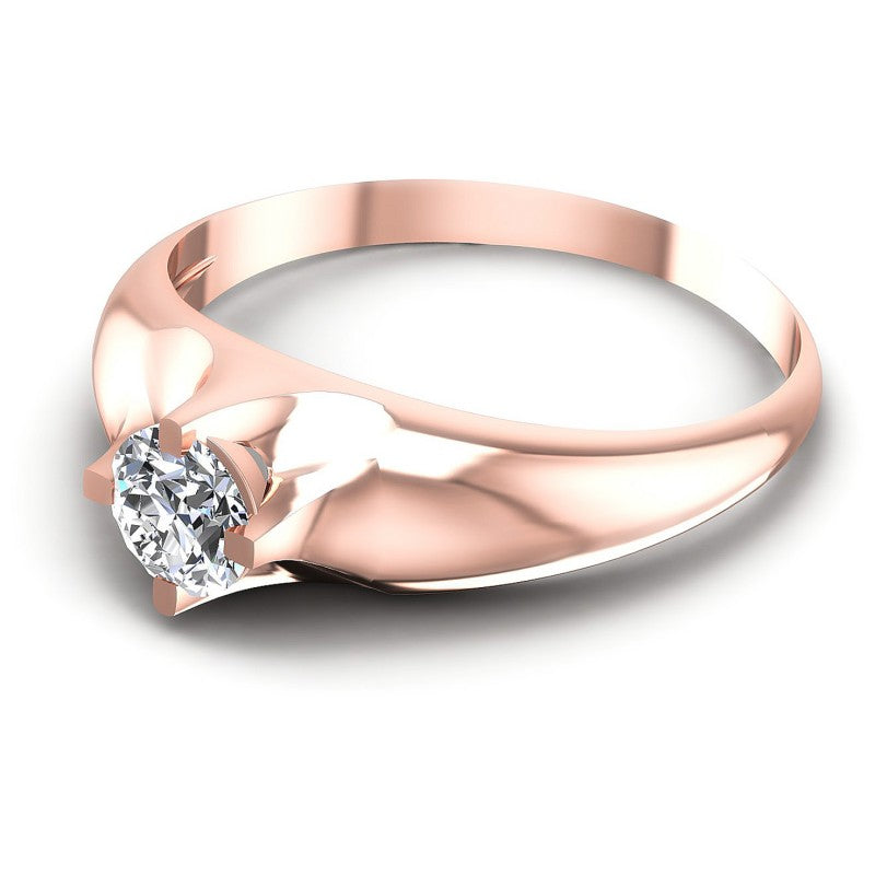 Round Diamonds 0.35CT Solitaire Ring in 18KT Rose Gold