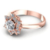 Round Diamonds 0.60CT Halo Ring in 18KT Rose Gold
