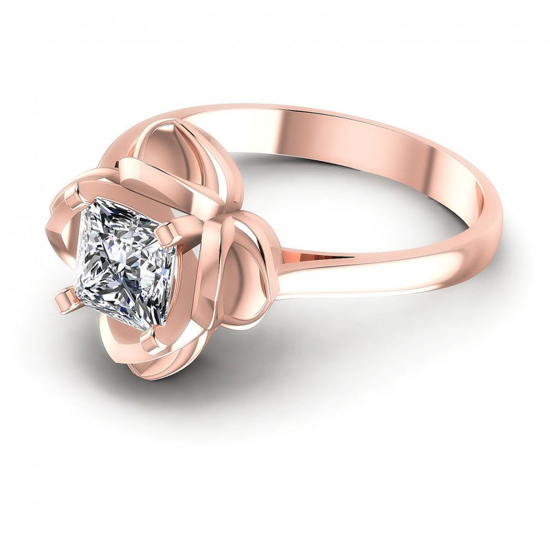 Princess Diamonds 0.35CT Solitaire Ring in 18KT Rose Gold