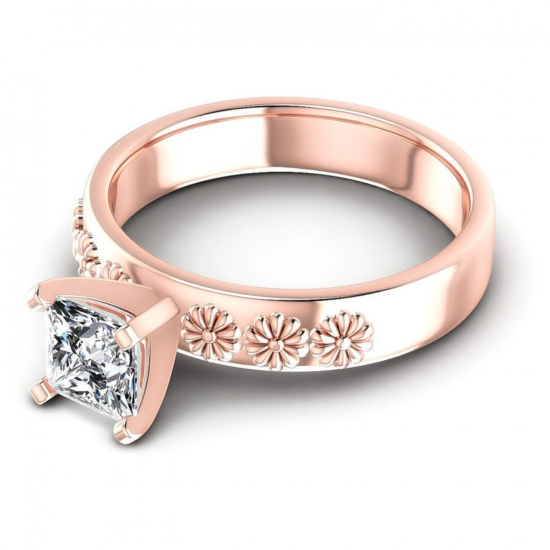 Princess Diamonds 0.35CT Solitaire Ring in 18KT Rose Gold
