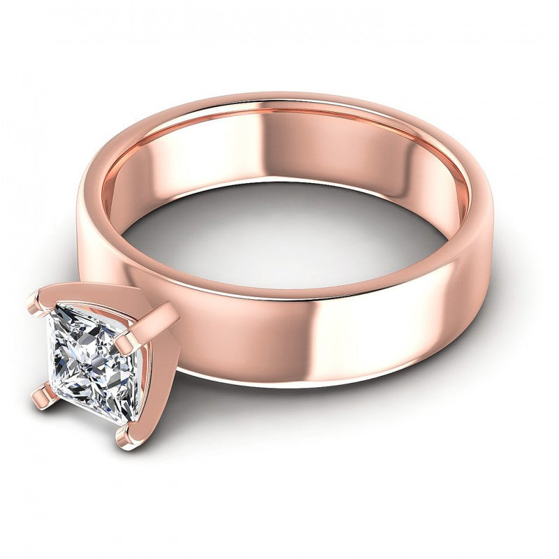 Princess Diamonds 0.35CT Solitaire Ring in 18KT Rose Gold