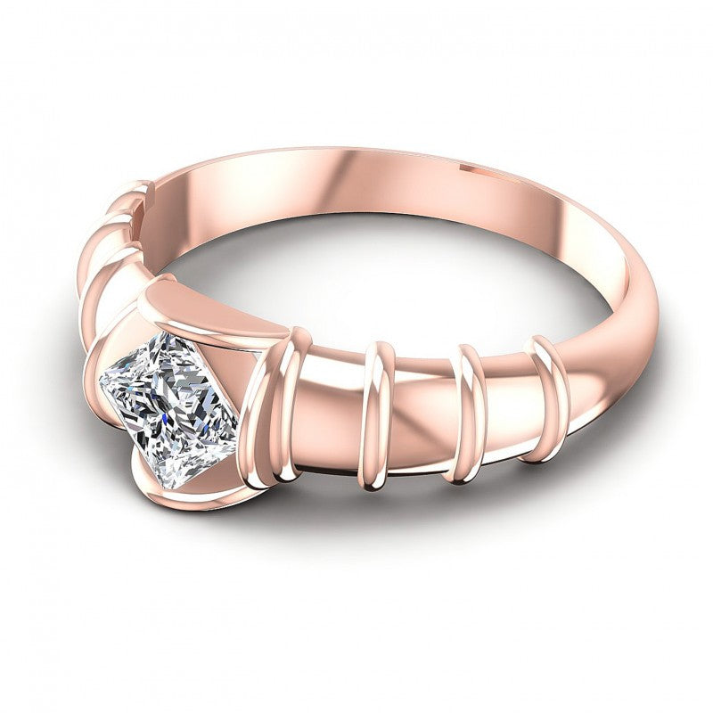 Princess Diamonds 0.35CT Solitaire Ring in 18KT Rose Gold