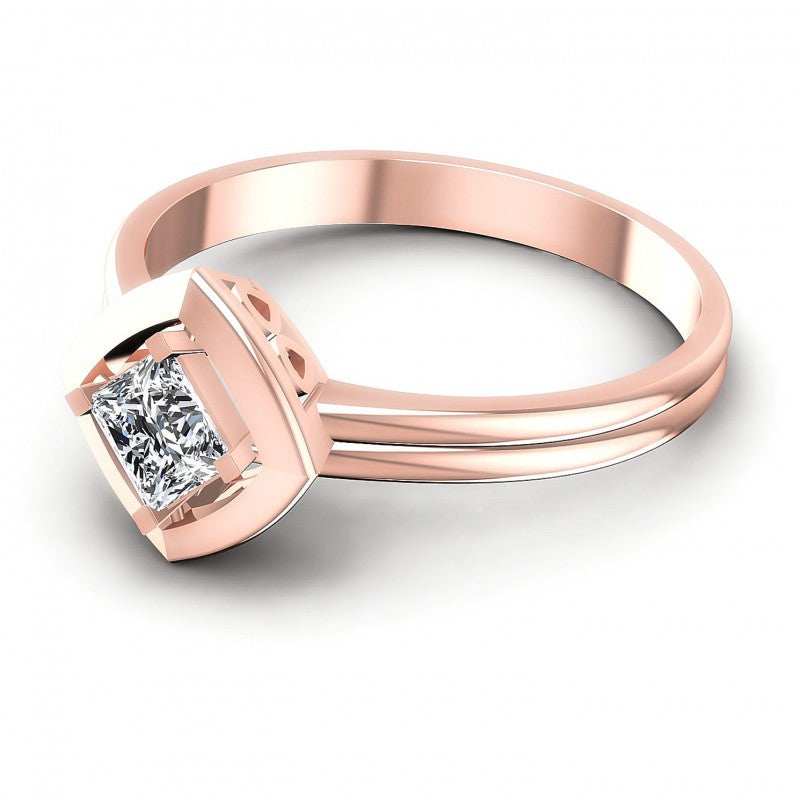 Princess Diamonds 0.35CT Solitaire Ring in 18KT Rose Gold