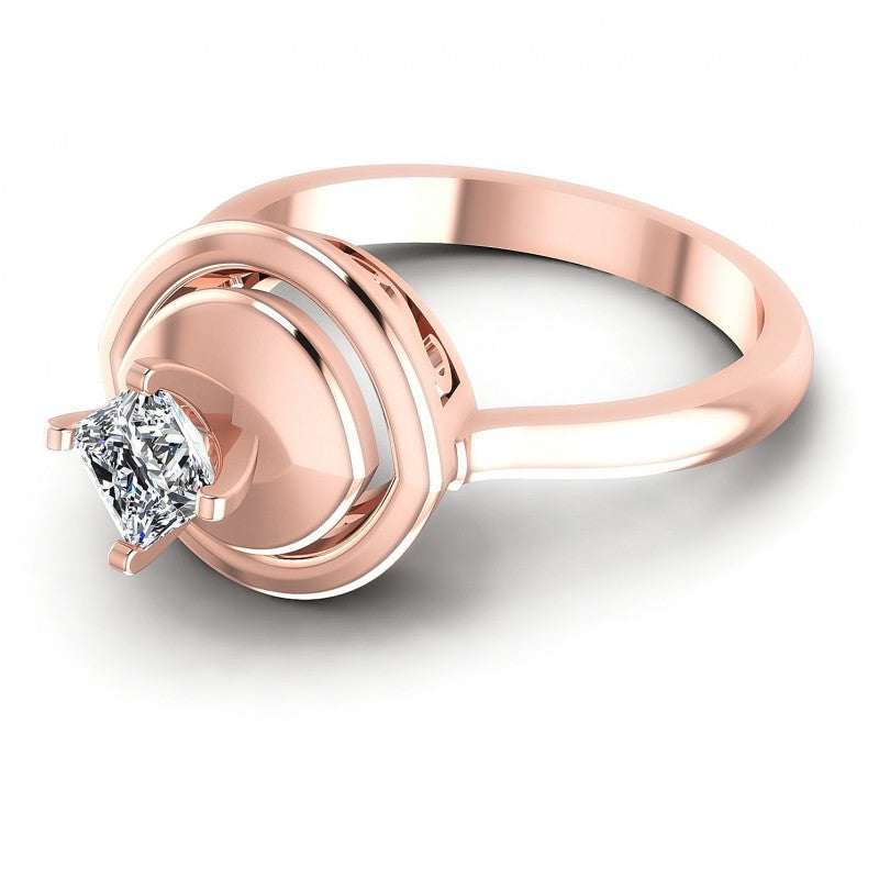 Princess Diamonds 0.35CT Solitaire Ring in 18KT Rose Gold