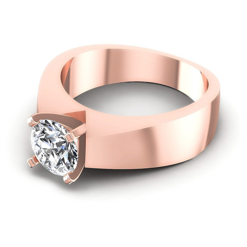 Round Diamonds 0.35CT Solitaire Ring in 18KT Rose Gold