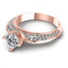 Princess and Round Diamonds 1.00CT Engagement Ring in 18KT Rose Gold