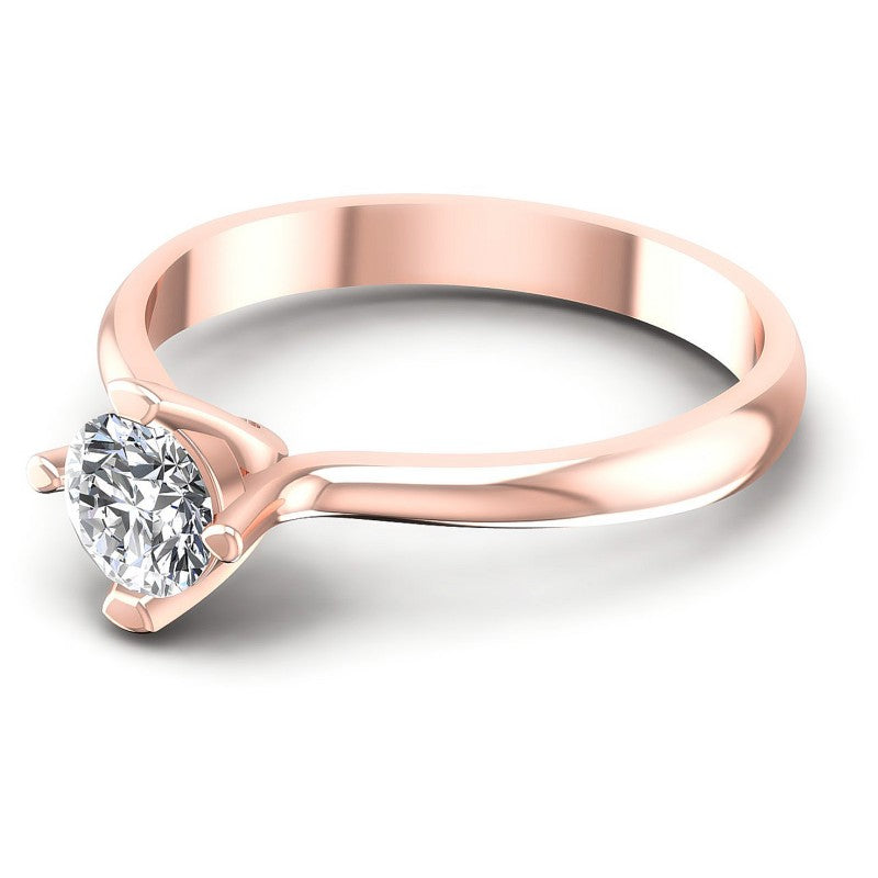 Round Diamonds 0.35CT Solitaire Ring in 18KT Rose Gold