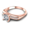 Princess and Round Diamonds 0.45CT Engagement Ring in 18KT Rose Gold