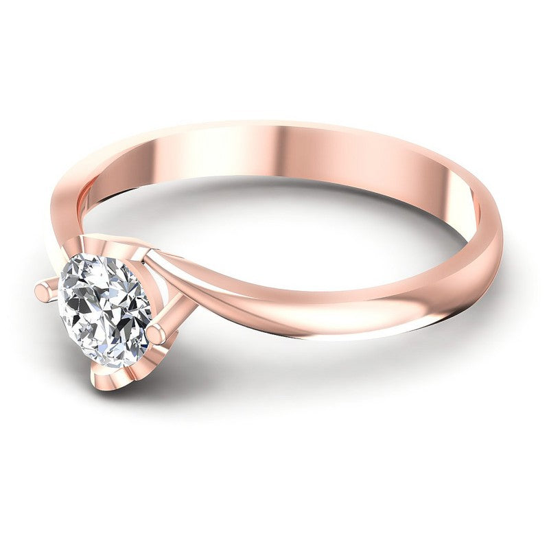 Round Diamonds 0.35CT Solitaire Ring in 18KT Rose Gold