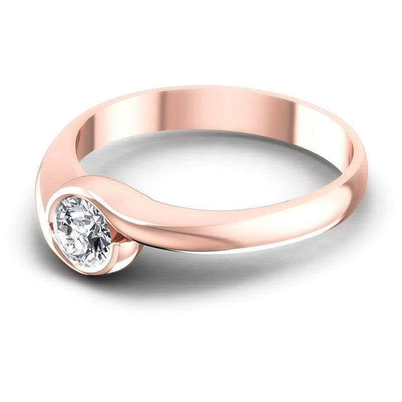 Round Diamonds 0.35CT Solitaire Ring in 18KT Rose Gold