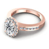 Round and Oval Diamonds 1.65CT Halo Ring in 18KT Rose Gold