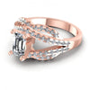 Round and Emerald Diamonds 1.10CT Engagement Ring in 18KT Rose Gold