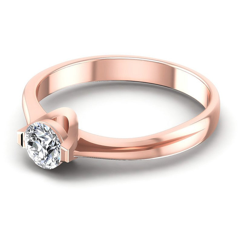 Round Diamonds 0.35CT Solitaire Ring in 18KT Rose Gold
