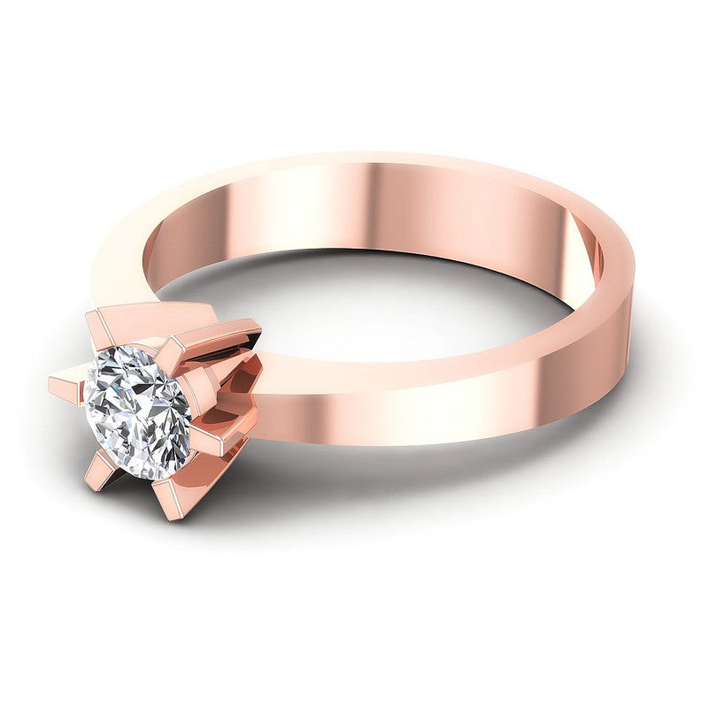 Round Diamonds 0.35CT Solitaire Ring in 18KT Rose Gold
