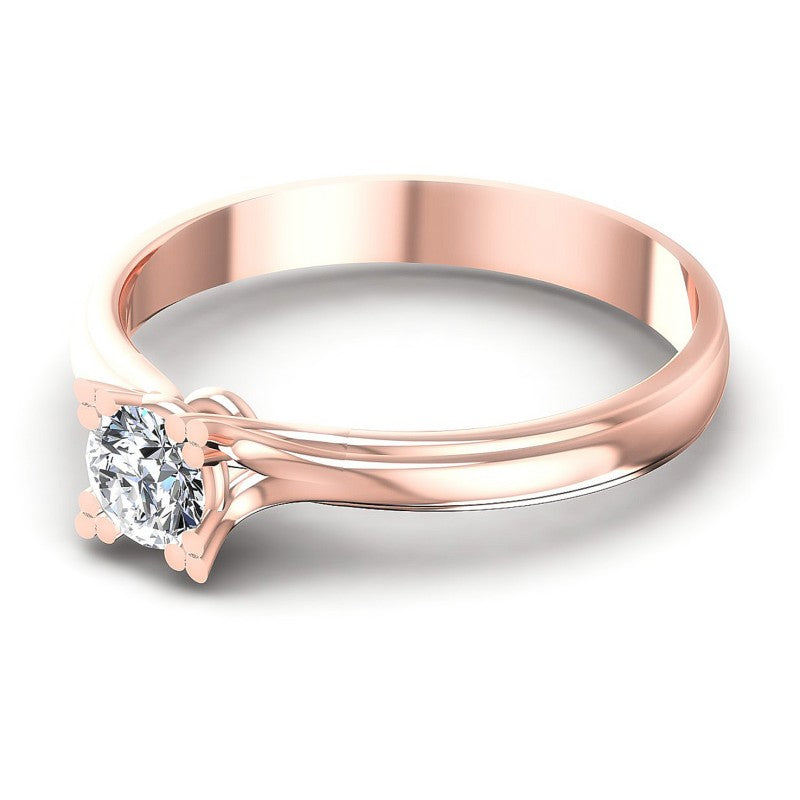 Round Diamonds 0.35CT Solitaire Ring in 18KT Rose Gold