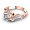 1.05CT Princess And Round  Cut Diamonds Engagement Rings