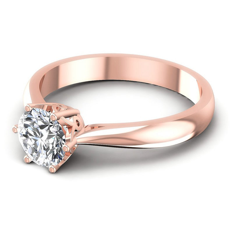Round Diamonds 0.35CT Solitaire Ring in 18KT Rose Gold