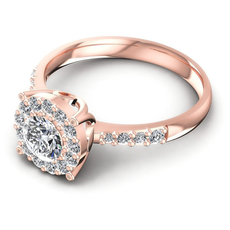 Round Diamonds 0.75CT Halo Ring in 18KT Rose Gold