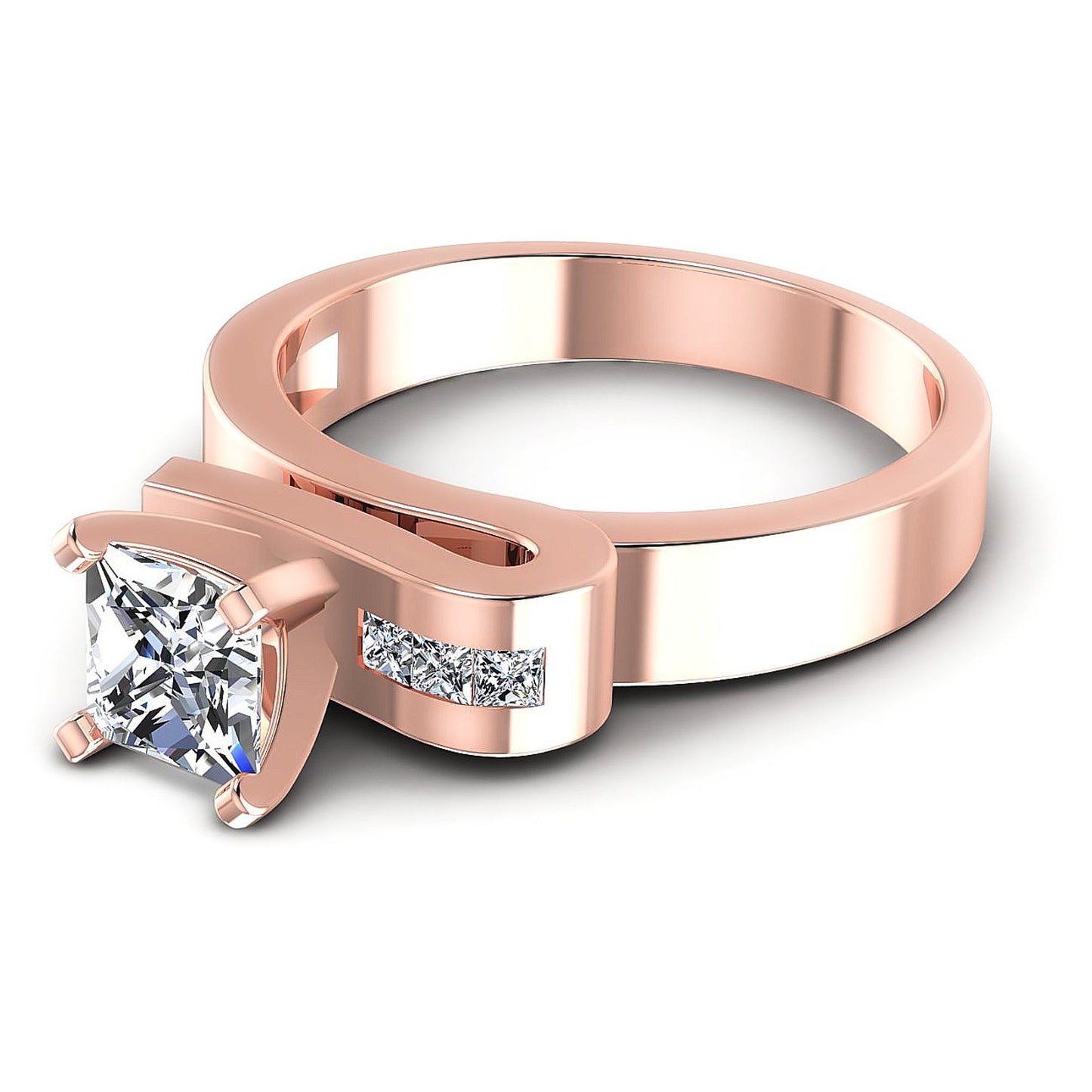 0.45CT Princess Cut Diamonds Engagement Rings