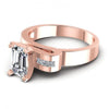 Princess and Emerald Diamonds 0.45CT Engagement Ring in 18KT Rose Gold