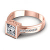 Princess and Round Diamonds 0.50CT Engagement Ring in 18KT Rose Gold