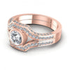 Triangle and Round Diamonds 1.20CT Engagement Ring in 18KT Rose Gold
