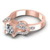 Princess and Round Diamonds 0.90CT Engagement Ring in 18KT Rose Gold