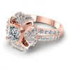Princess and Round Diamonds 1.40CT Engagement Ring in 18KT Rose Gold
