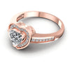 Round and Heart Diamonds 0.65CT Halo Ring in 18KT Rose Gold