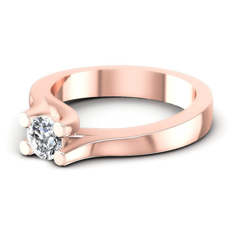 Round Diamonds 0.35CT Solitaire Ring in 18KT Rose Gold