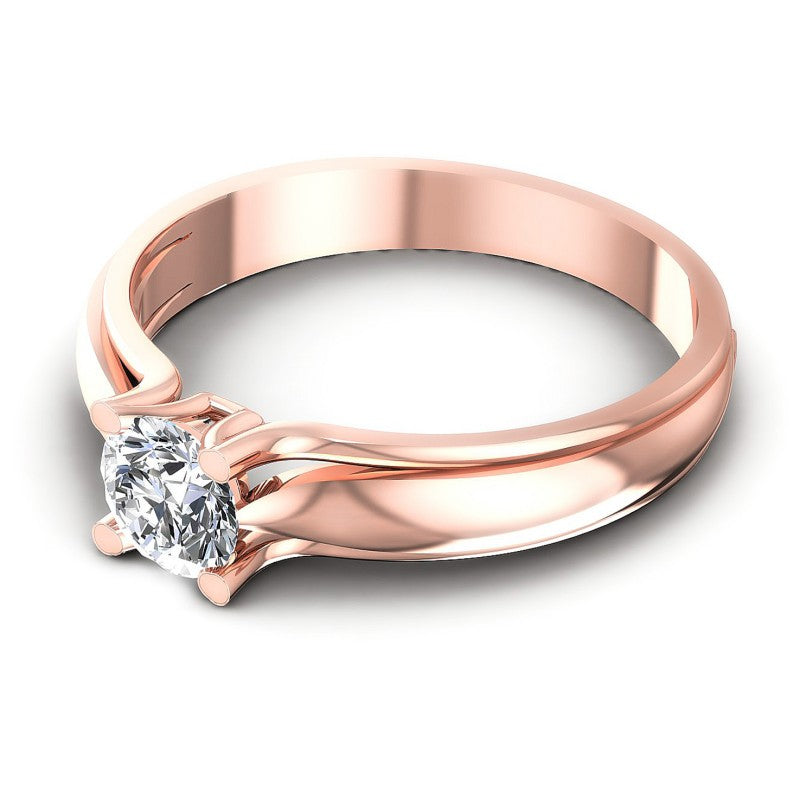Round Diamonds 0.35CT Solitaire Ring in 18KT Rose Gold