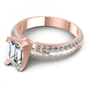 Round and Emerald Diamonds 1.15CT Engagement Ring in 18KT Rose Gold