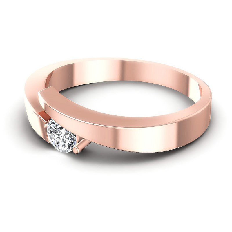 Round Diamonds 0.35CT Solitaire Ring in 18KT Rose Gold