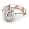 Princess and Round and Oval Diamonds 1.65CT Halo Ring in 18KT Rose Gold