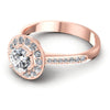 Round Diamonds 0.75CT Halo Ring in 18KT Rose Gold