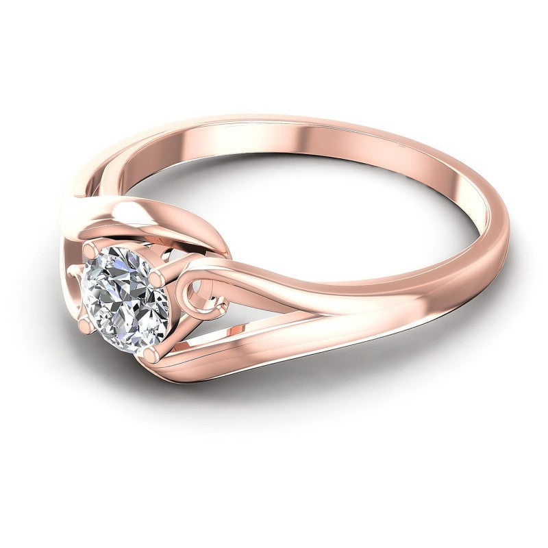 Round Cut Diamonds Solitaire Ring in 18KT Rose Gold